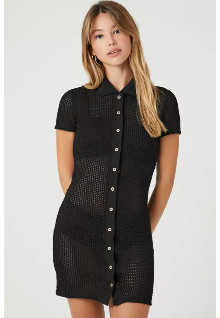 Buy FOREVER 21 Open Knit Mini Shirt Dress 2024 Online ZALORA