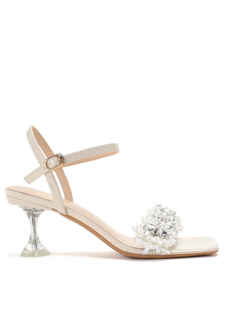 6.5CM Rhinestone Strap Crystal Heel Sandals BY665-10
