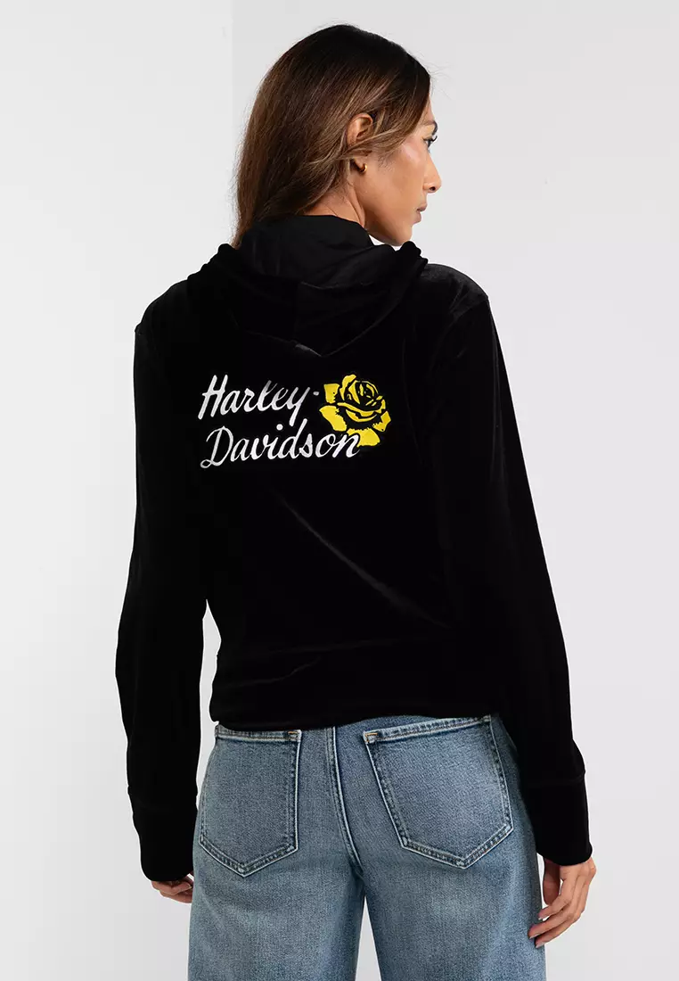 Harley davidson zip up hoodie womens hotsell