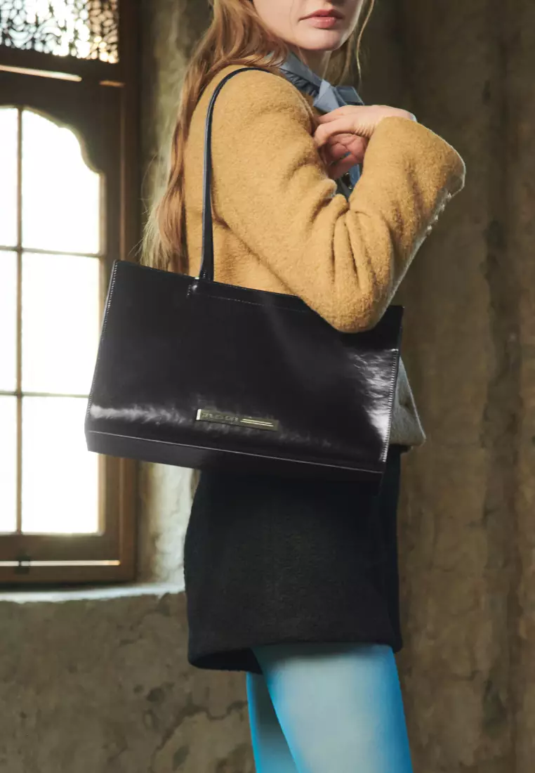 MAYA Vegan Leather Shoulder Bag Black