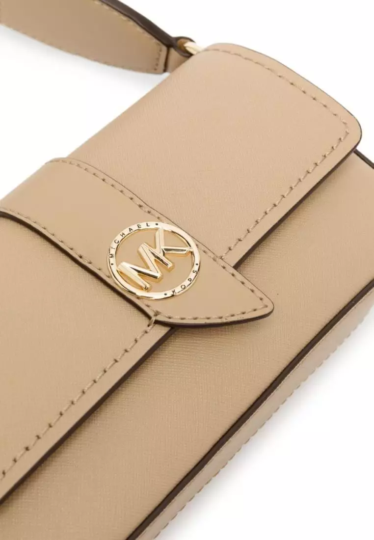 Michael Kors Greenwich Extra-Small Saffiano Leather Sling Crossbody Bag Camel