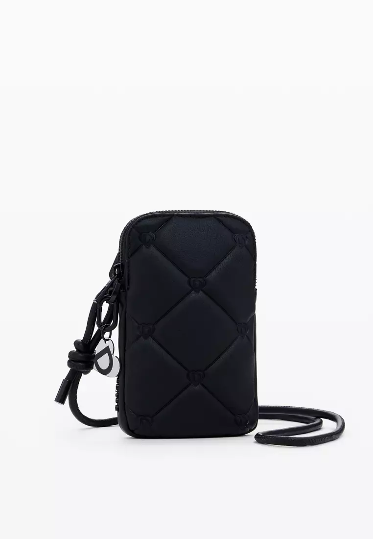 Padded faux leather phone holder