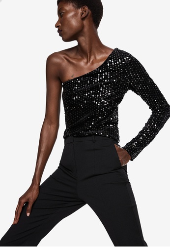 Buy Mango Asymmetrical Sequin T-Shirt 2023 Online | ZALORA Singapore