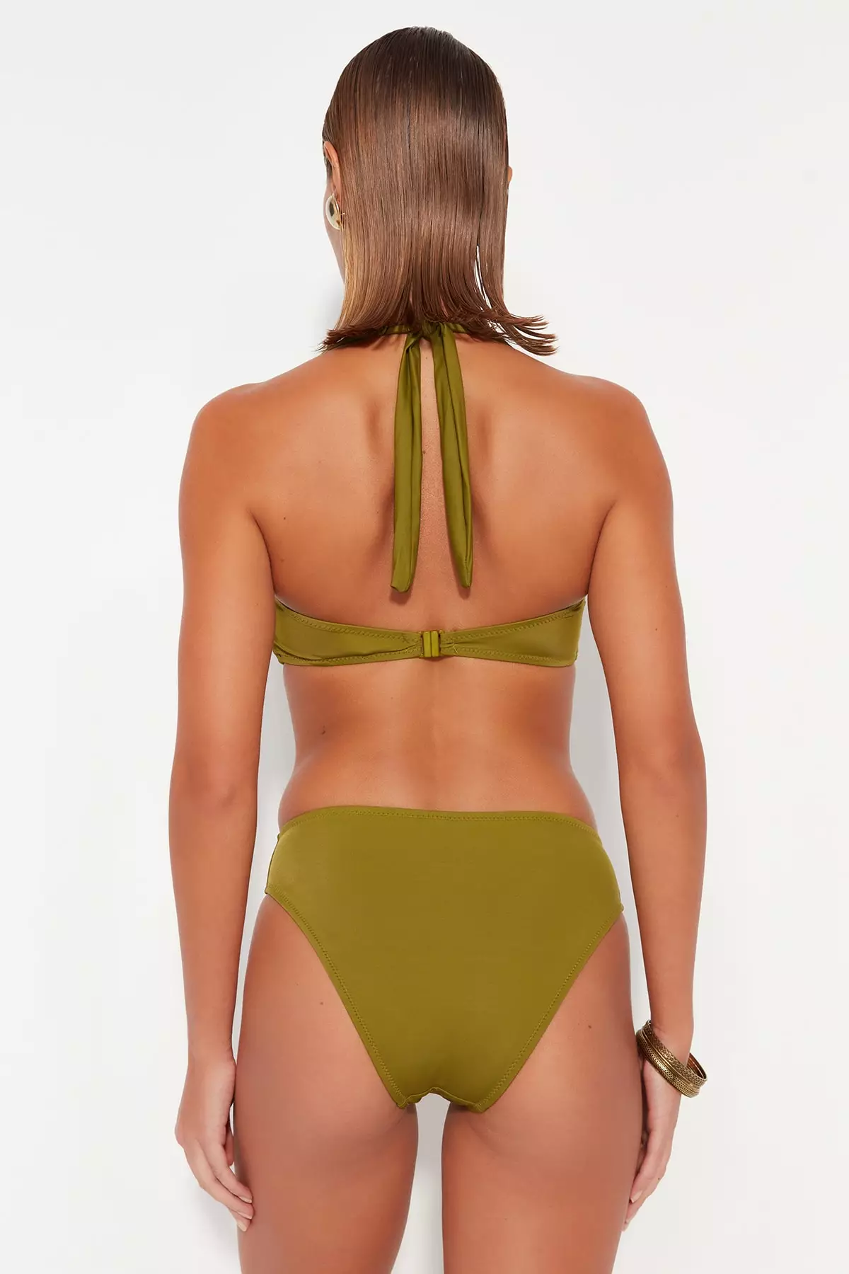 Khaki high waisted bikini on sale bottoms