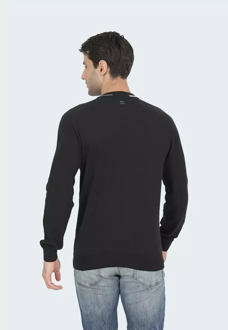 LGS - Sweater Casual Pria - Lengan Panjang - Motif Polos - Warna Hitam - CST.260.D068.33.C-L/S