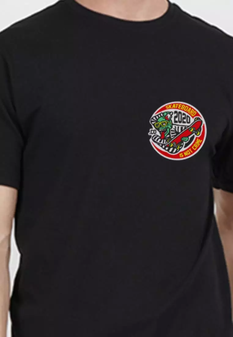 Funny Skater  Black  Cotton Short Sleeve Essential T-Shirt