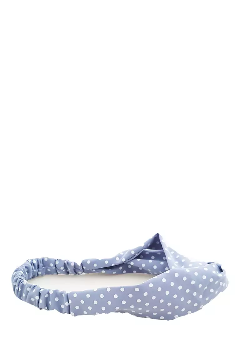 Small Polka Dots Twisted Headband Violet