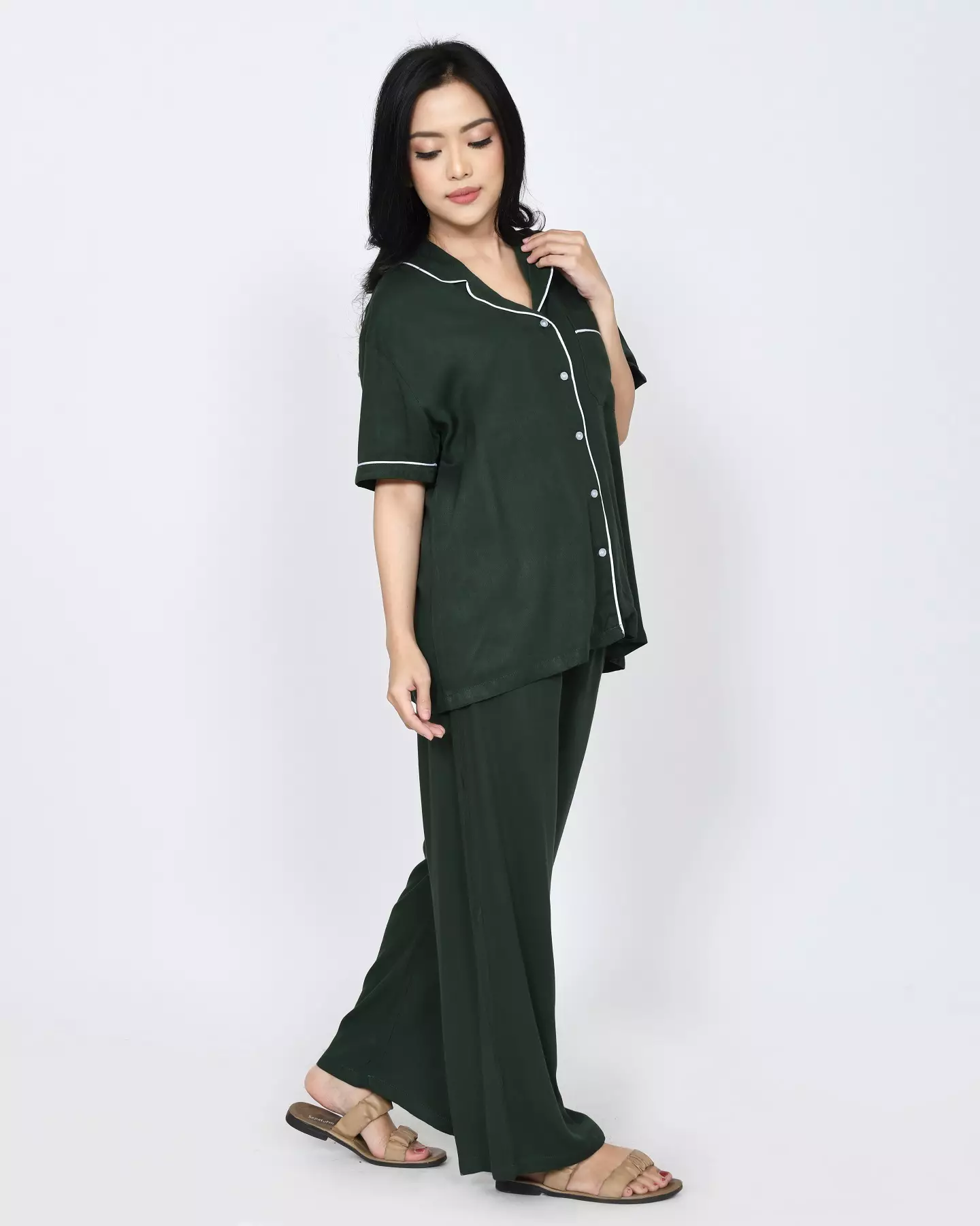 Piyama Katun Rei - Oneset Baju Tidur Lengan Pendek - FIT Berat Badan 85 Kg