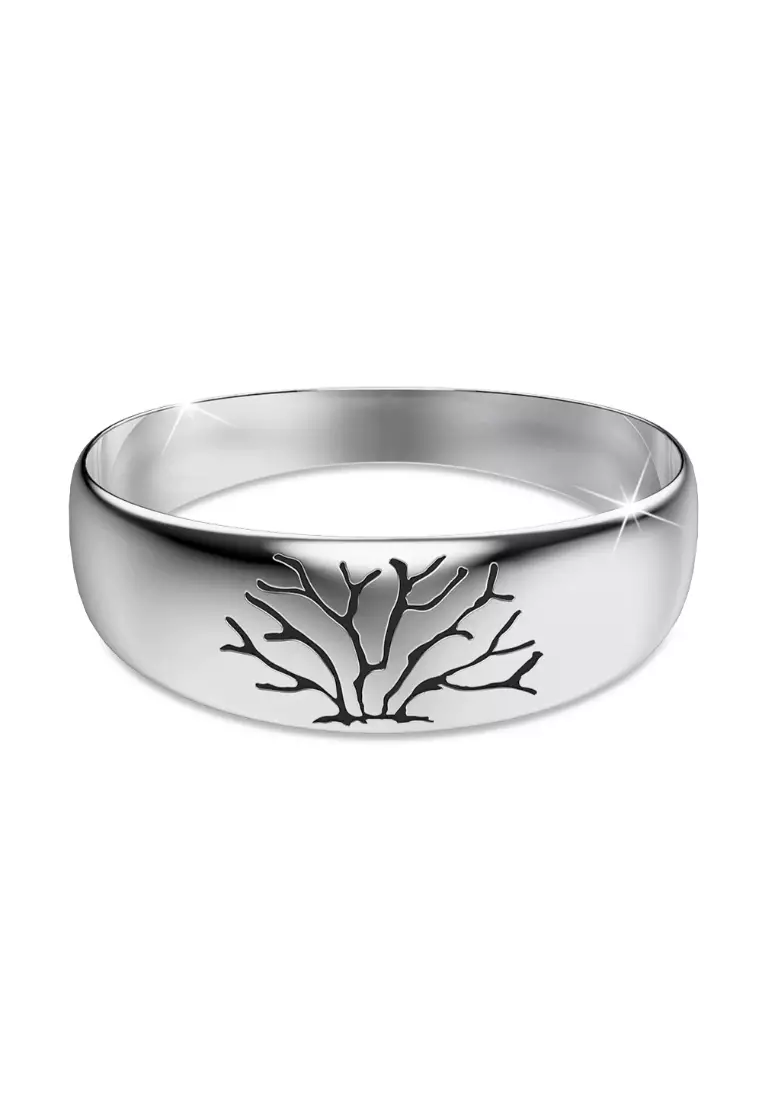 Solid 925 Sterling Silver Antique Tree of Life Ring