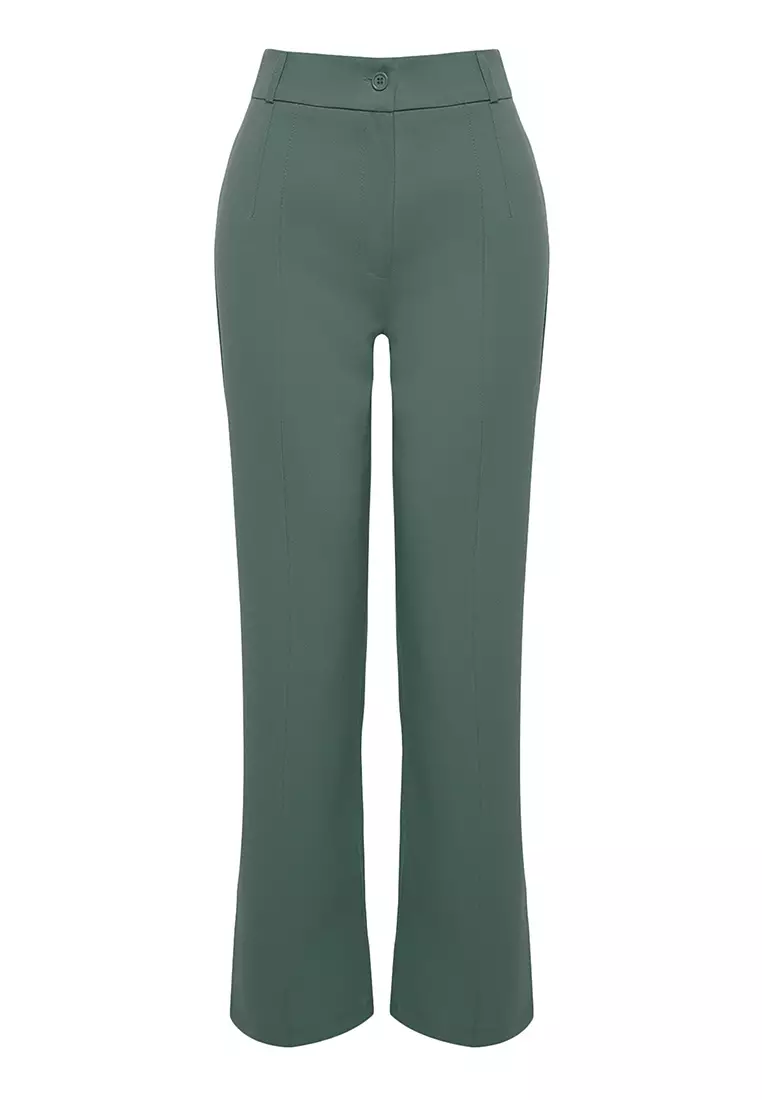 Straight Ribbed Trousers