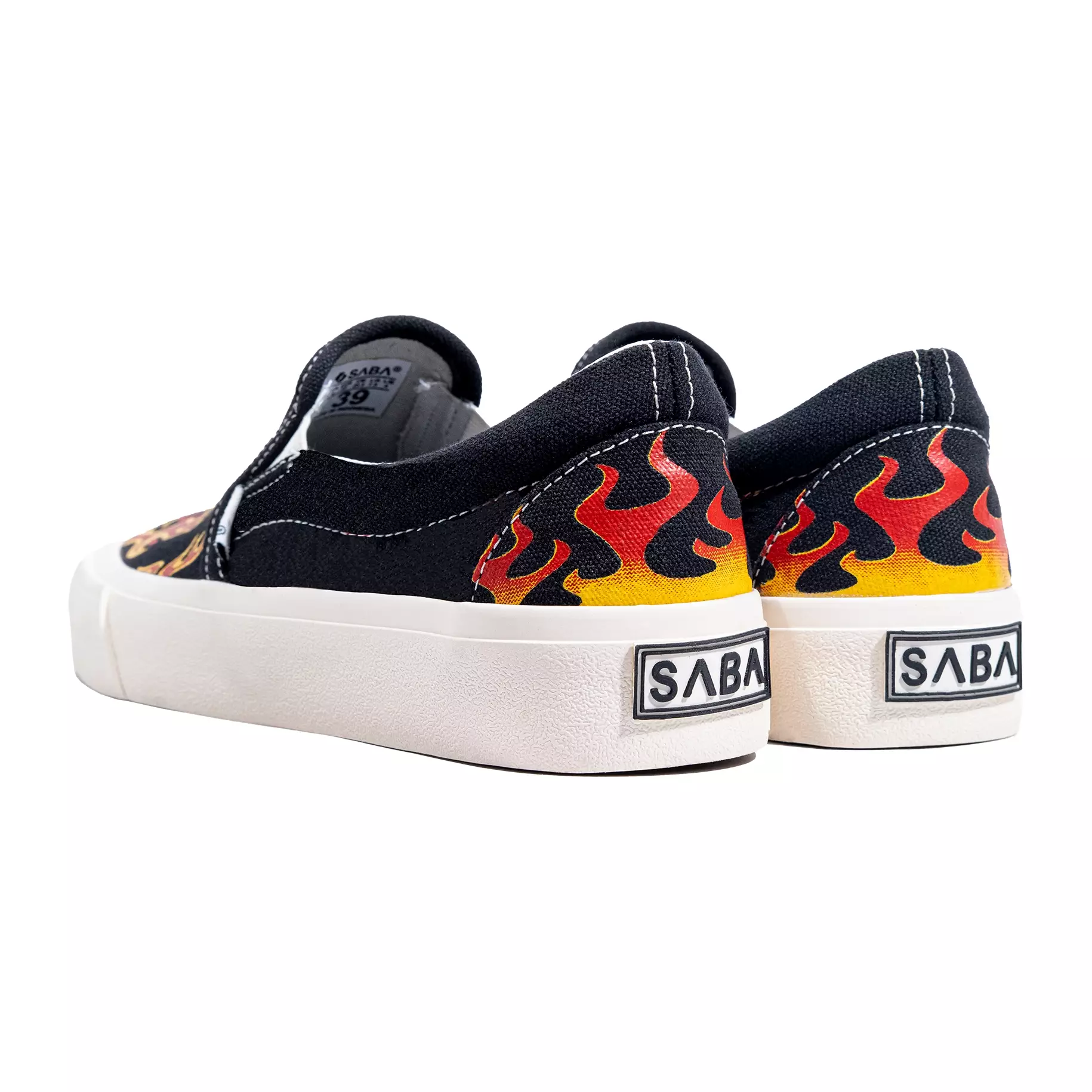 SABA Slip On Flame Skull Red - Sepatu Sneakers Casual Pria Wanita Original 100% FS-SL 25