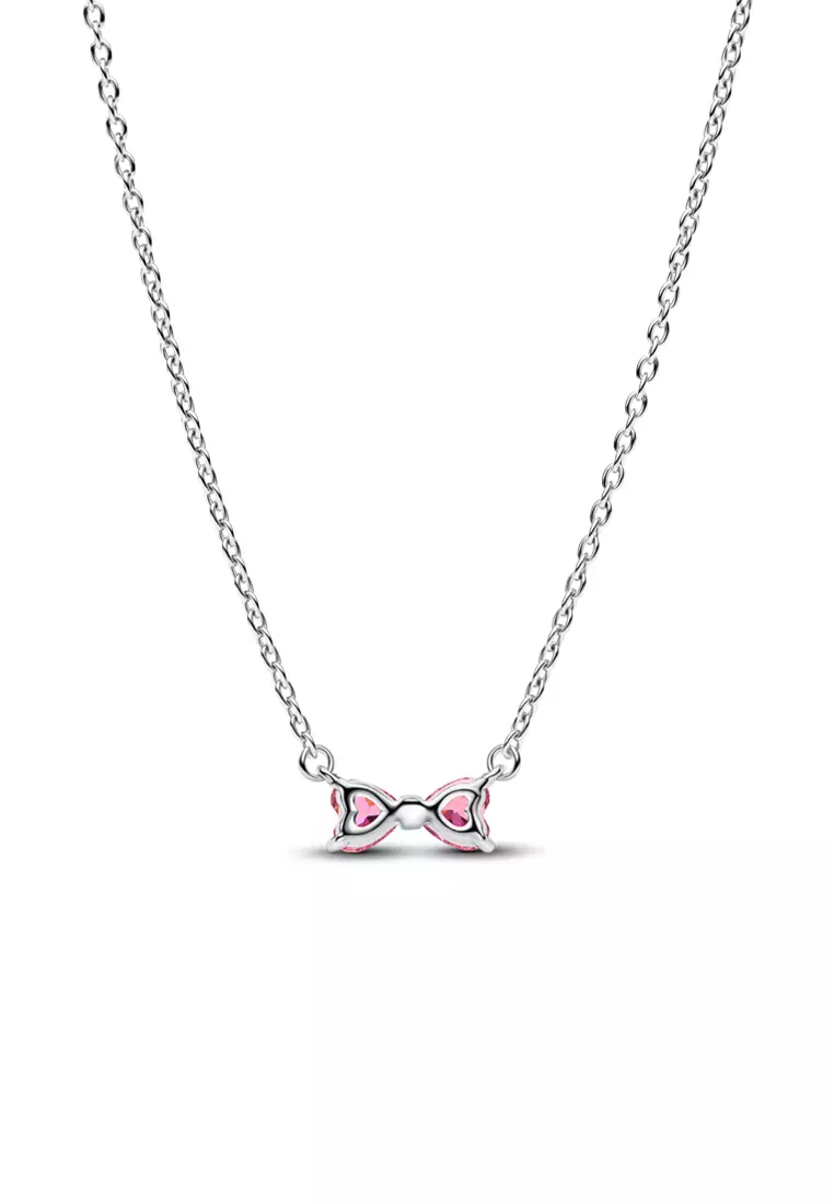 Pandora Pink Bow Pendant Necklace (45CM)