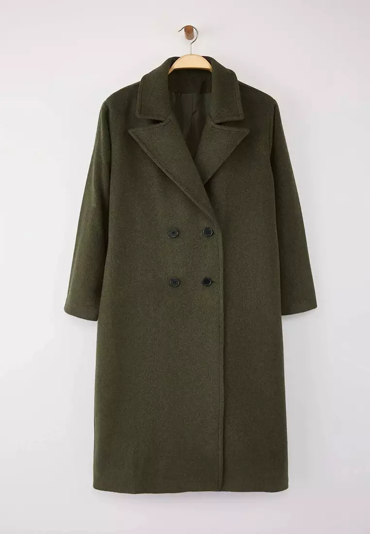 Khaki Oversize Large Size Coat Tbbaw23Kb00002