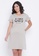 Clovia grey Clovia Donut Text Short Night Dress in Light Grey - 100% Cotton 52067AAB5373E7GS_2