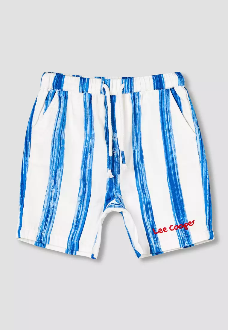 Babyshop Lee Cooper Camp Collar Short Sleeves Shirt And Shorts Set With Stripes