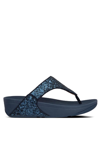 Fitflop FitFlop LULU Women's Glitter Toe-Post Sandals - Midnight Navy  (X03-399) | ZALORA Malaysia