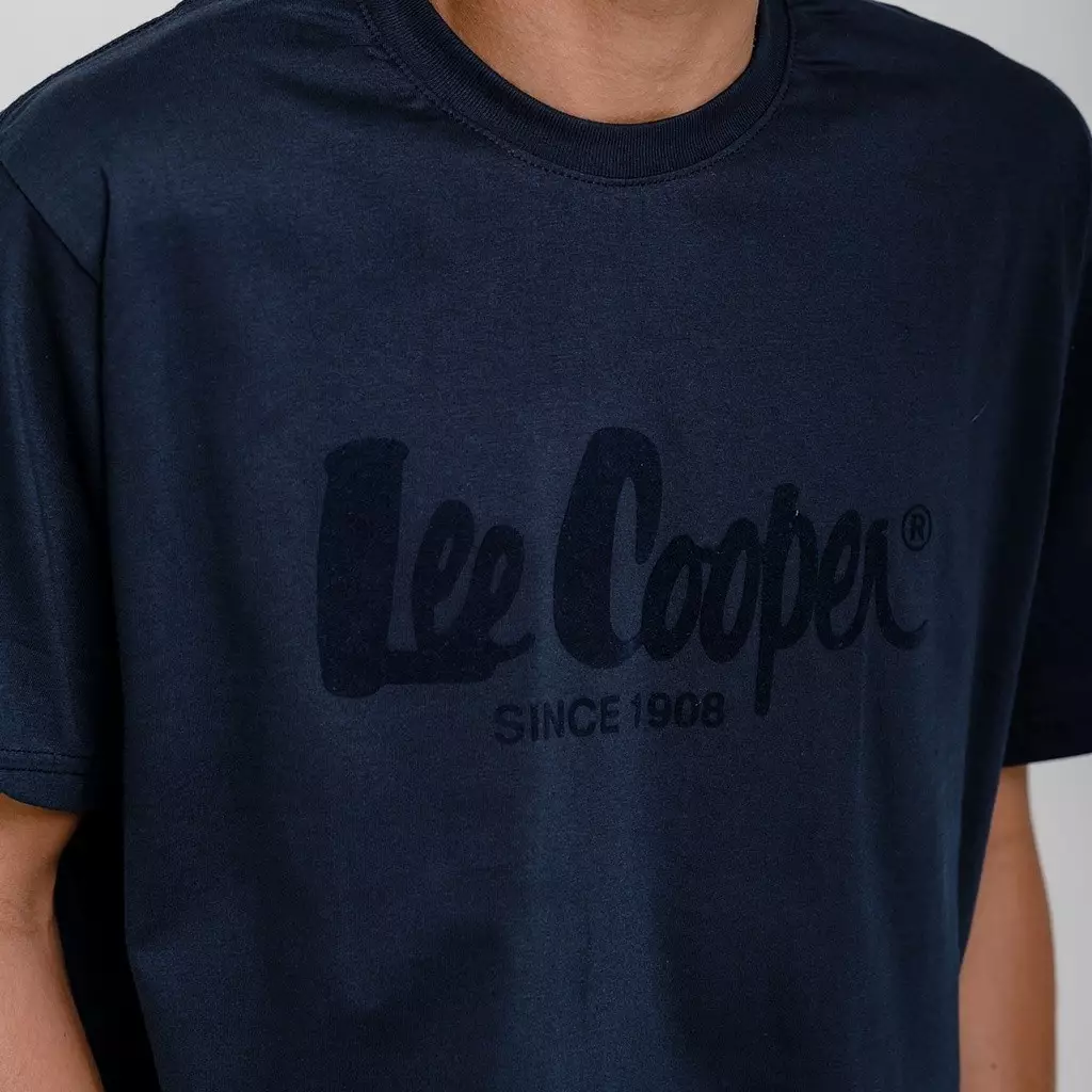 Lee Cooper T-shirt Logo Type Navy on Navy TS04