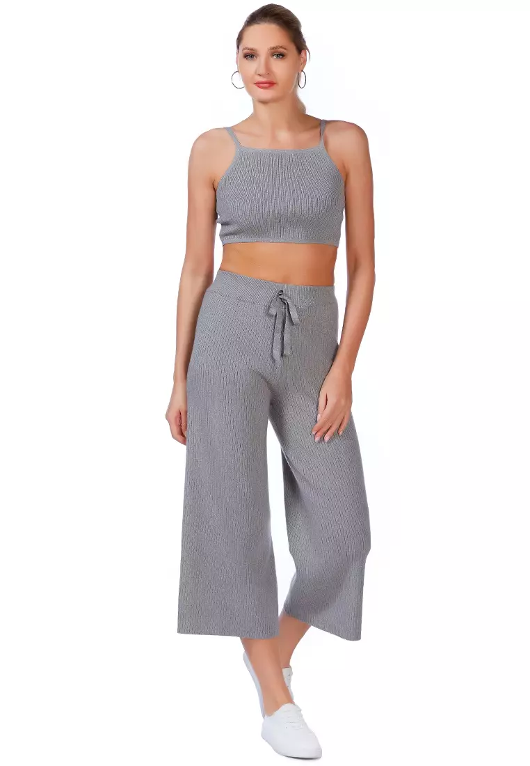 Cropped Camisole Bralette in Grey