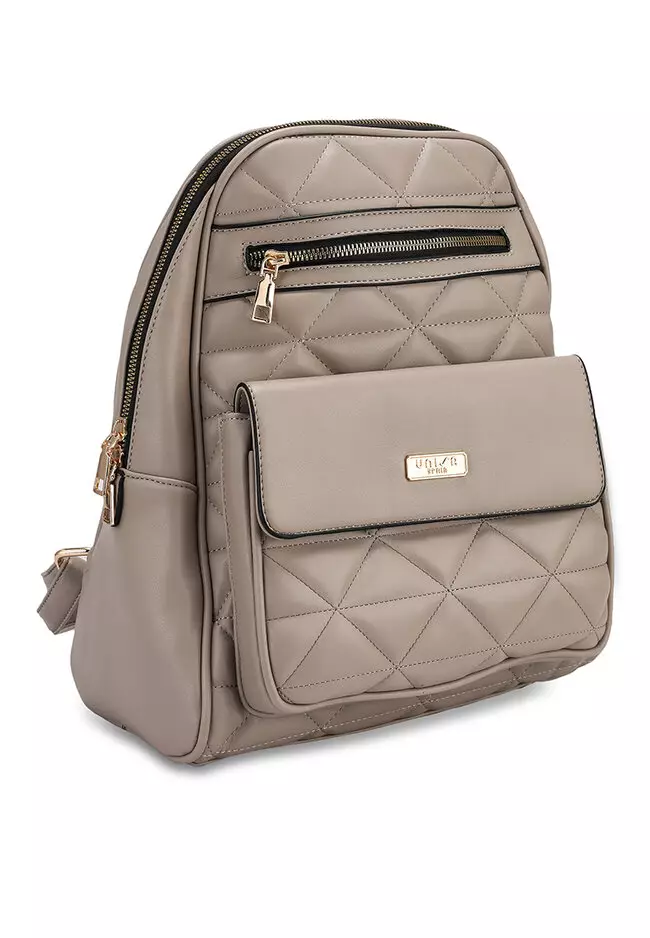Quilted Backpack With Front Pocket