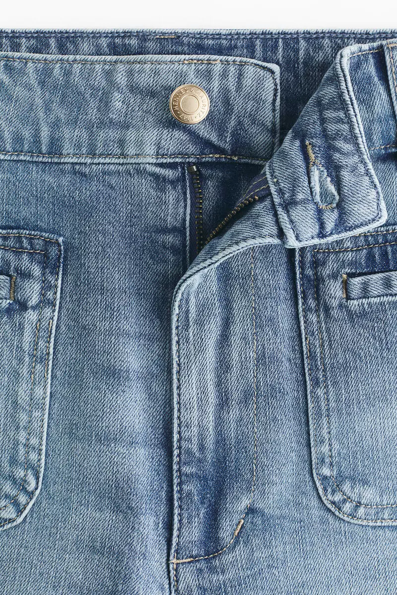 High-waisted denim shorts