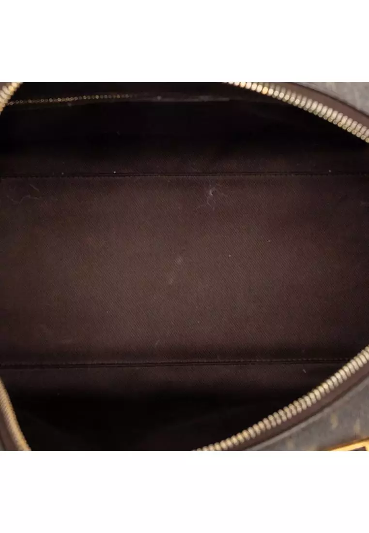 Pre-Loved Saint Laurent Le Monogramme Coated Canvas And Leather Striped Boston Bag