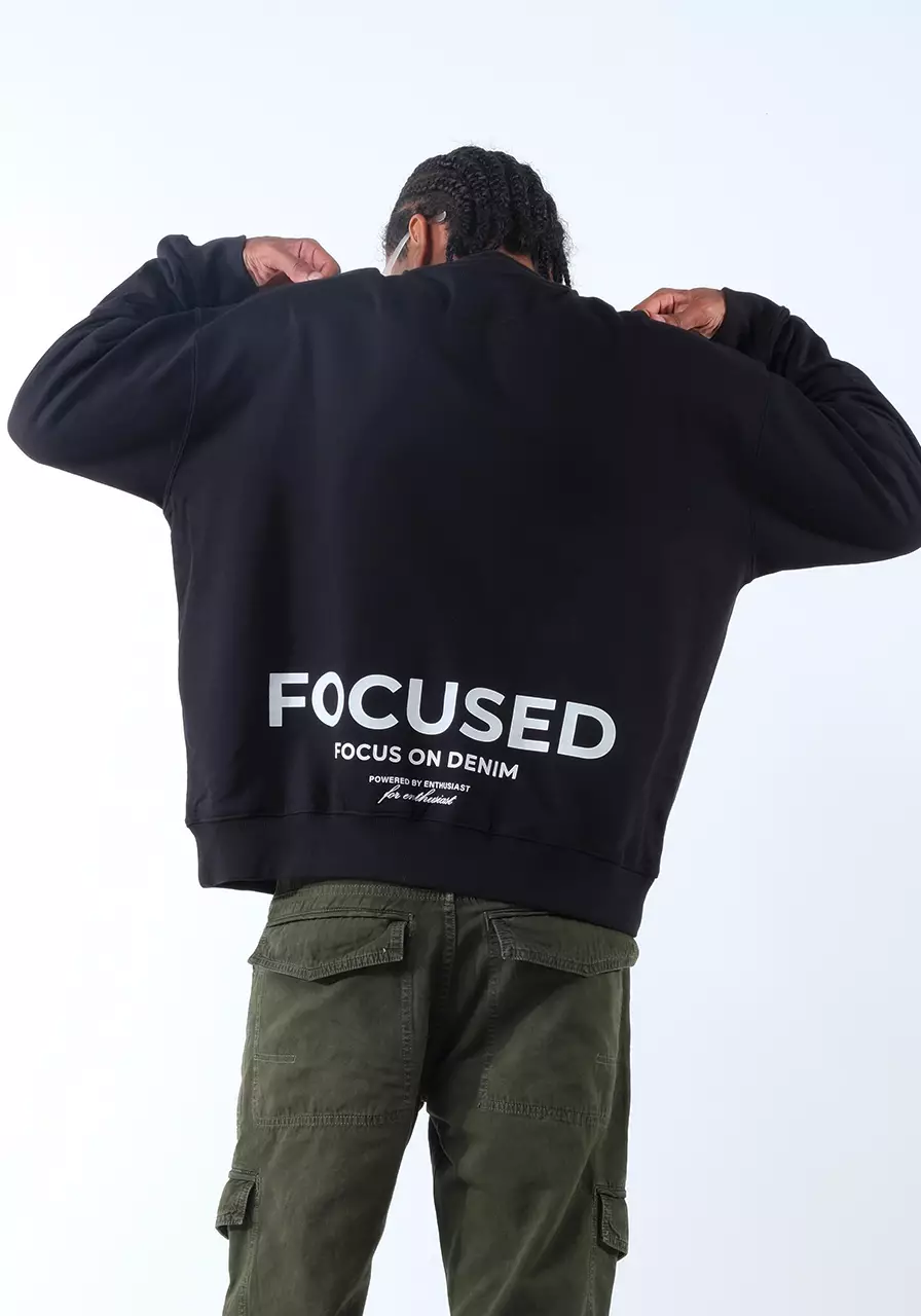 Sweater Hoodie Pria Crewneck Irving Black