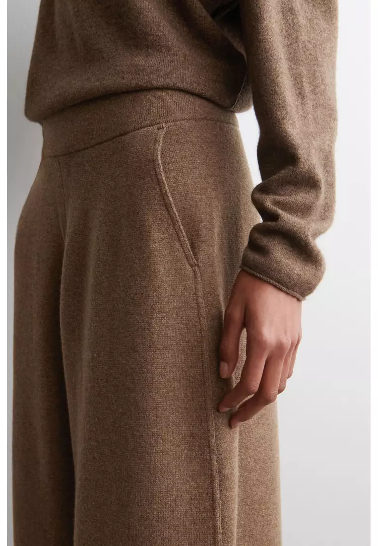 MERINO WOOL BARREL-LEG TROUSERS