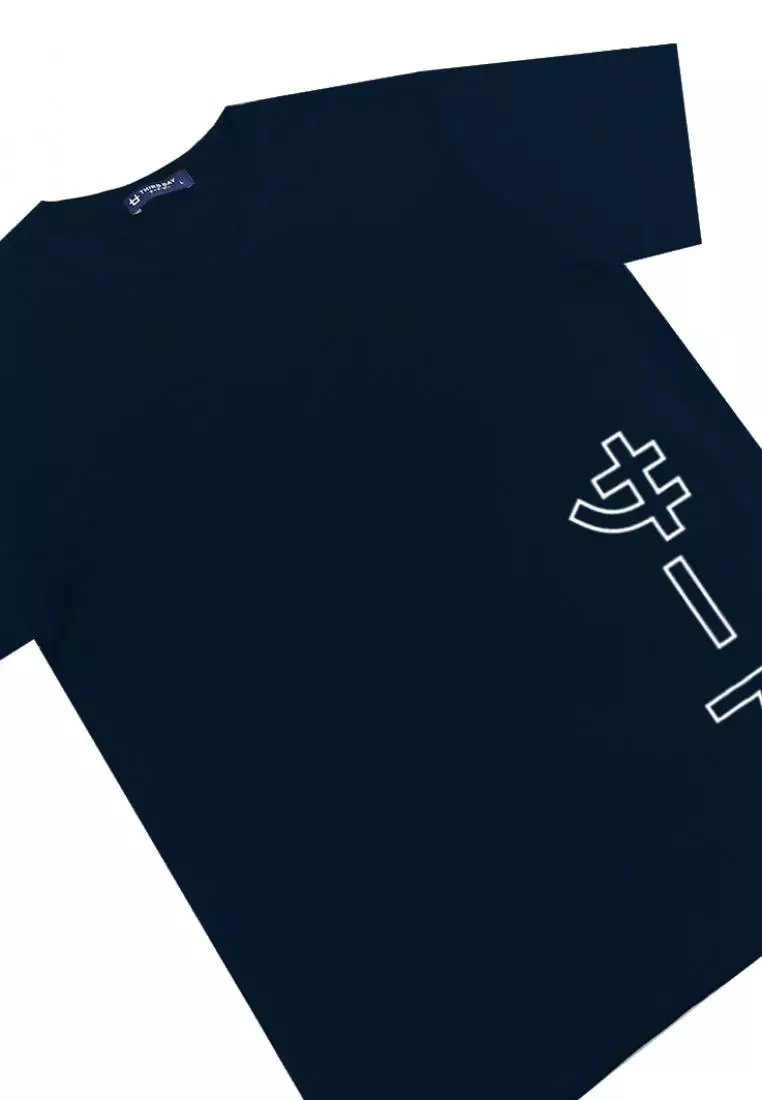 MTI50 Kaos T-Shirt Pria Instacool Katakana Outline Ver Bottom Navy