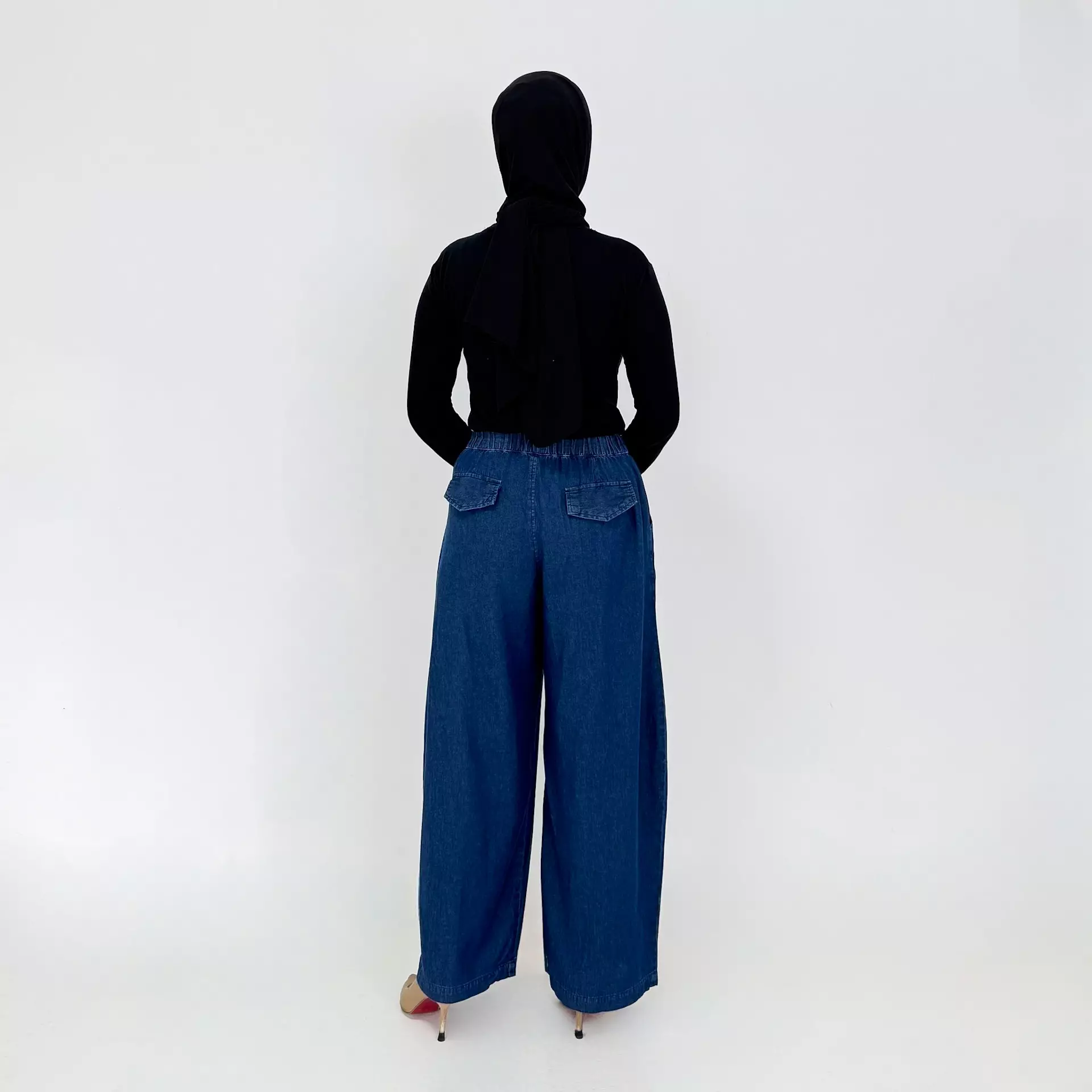 Celana Panjang Muslim Wanita DYA BARREL DENIM PANTS