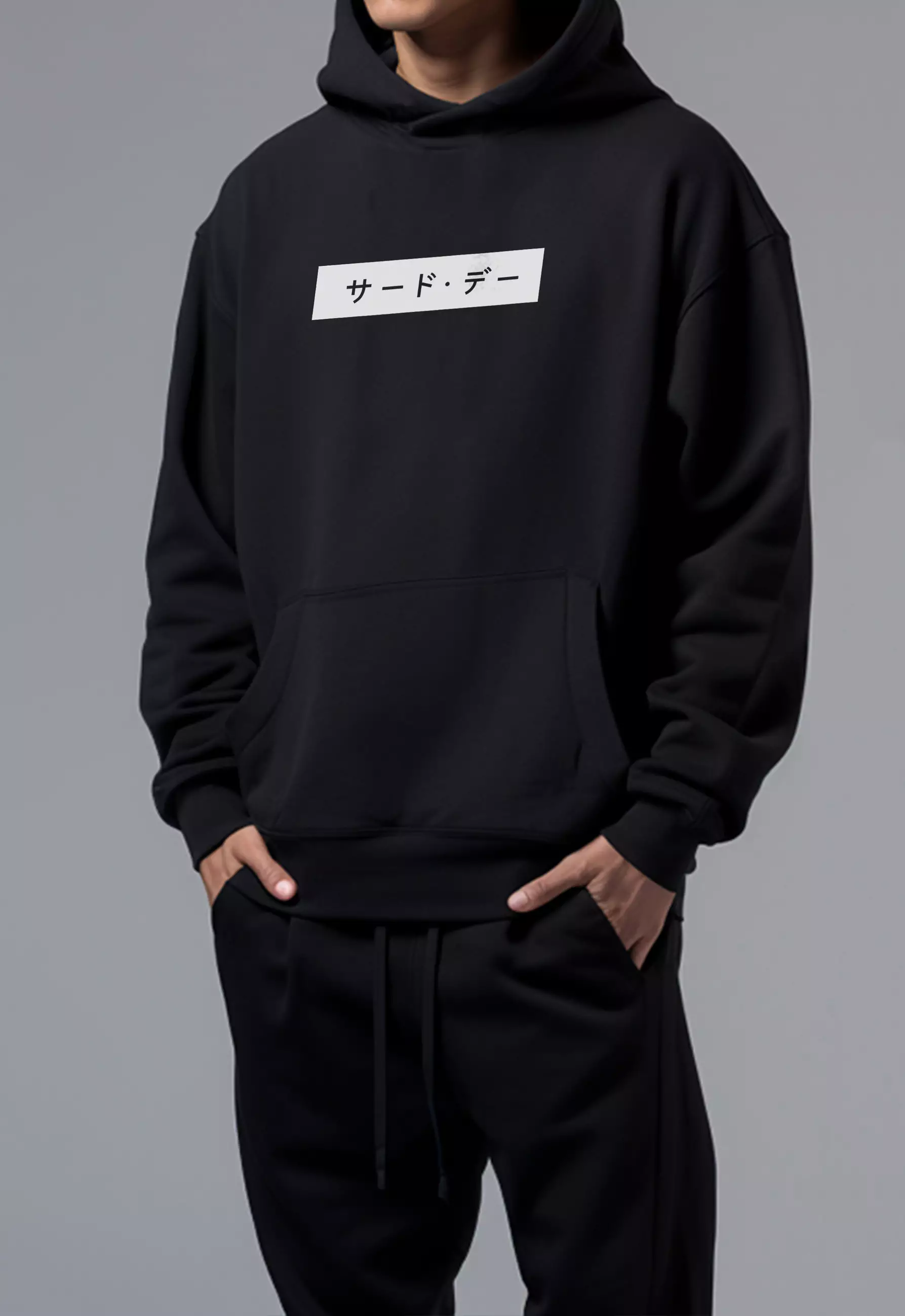 MO010Y Men Hoodie Katakana invrt blk
