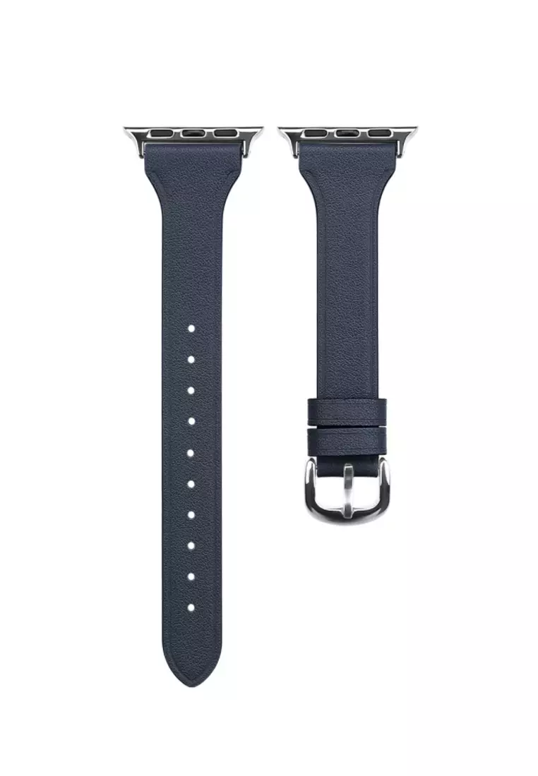 Kings Collection Sapphire Blue Genuine Leather Apple Watch Band