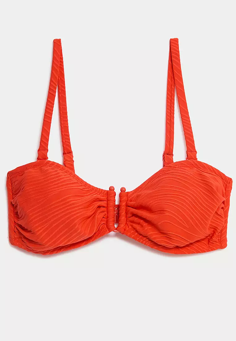 Textured Bandeau Bikini Top