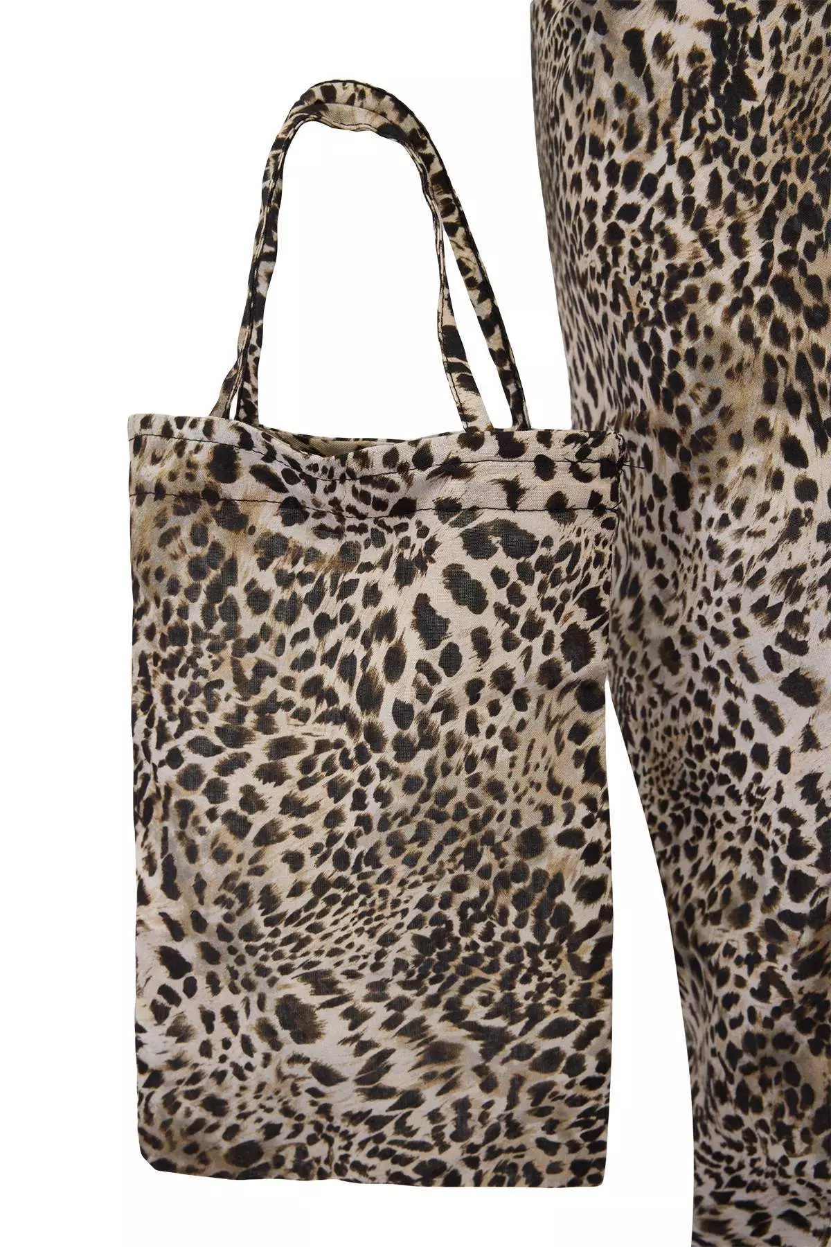 Leopard Patterned Woven 1% Cotton Beach Pareo With Mini Bag Set Of 2 Tbess26Pr8