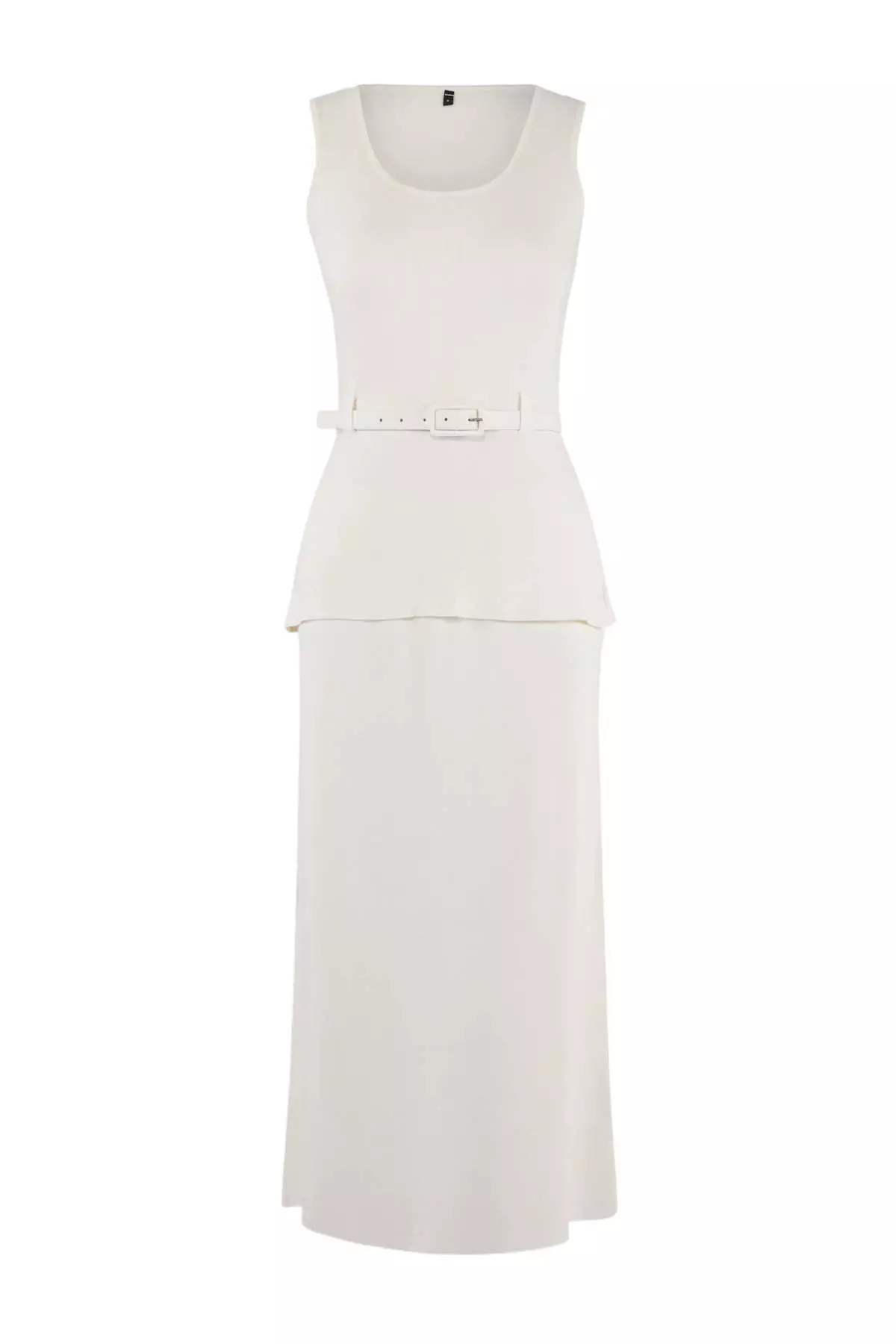 Limited Edition Ecru Pool Collar Body-Hugging 2-Piece Blouse-Skirt Knitwear Set - Top And Bottom Set Twoss26Au49