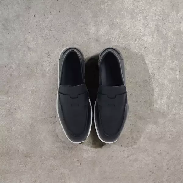 Sepatu HERMES JOB WHITE BLACK LOAFER 100% ORIGINAL