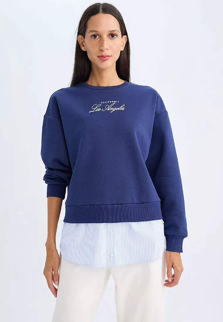 DeFacto Graphic Embroidery Sweatshirt