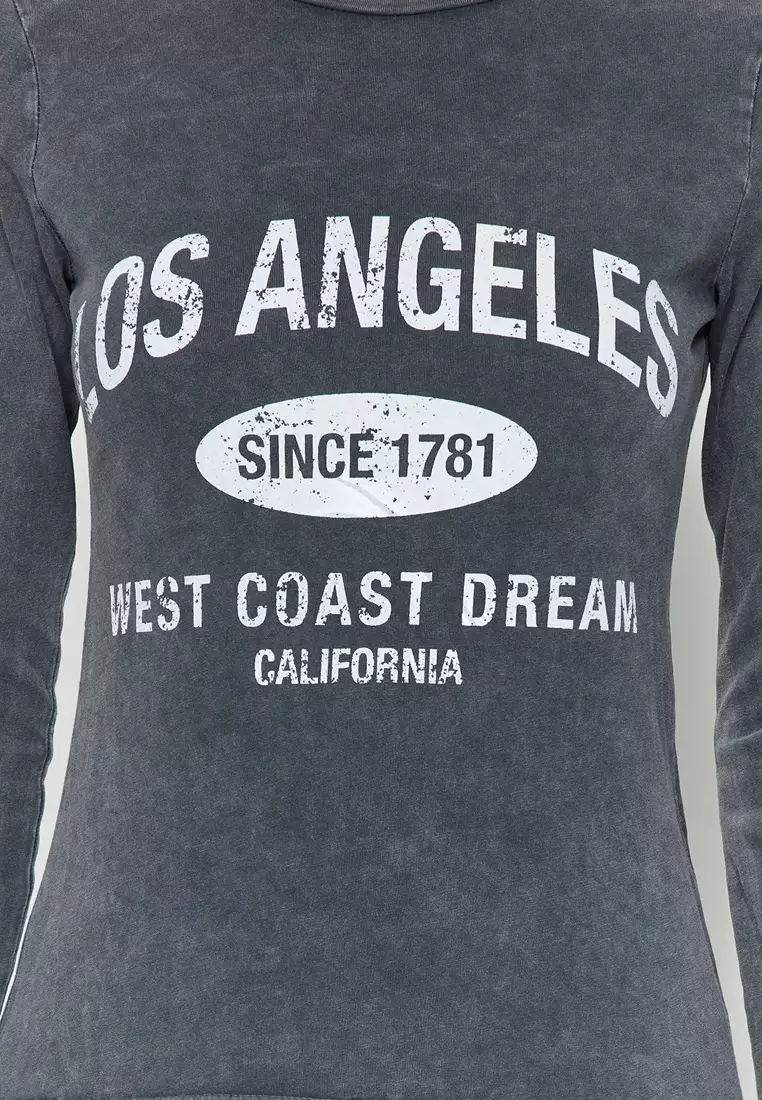 Wash Effect Printed T-Shirt