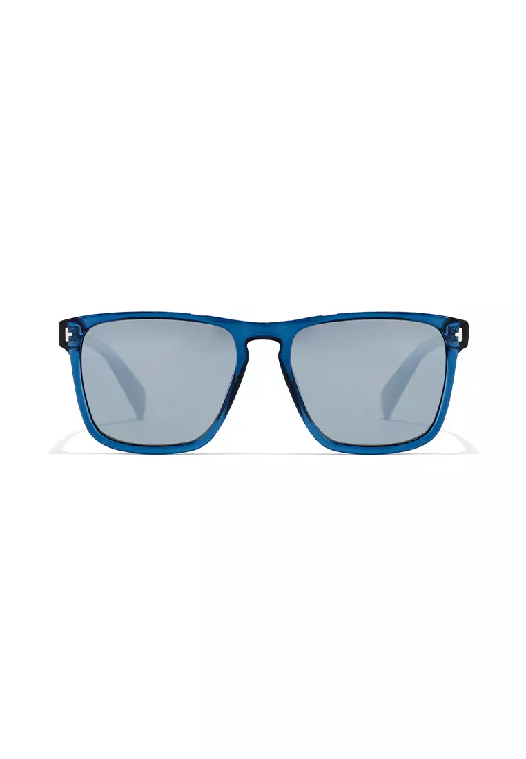 HAWKERS POLARIZED Navy Chrome DUST Sunglasses for Men and Women, Unisex. UV400 Protection. Official Product designed in Spain