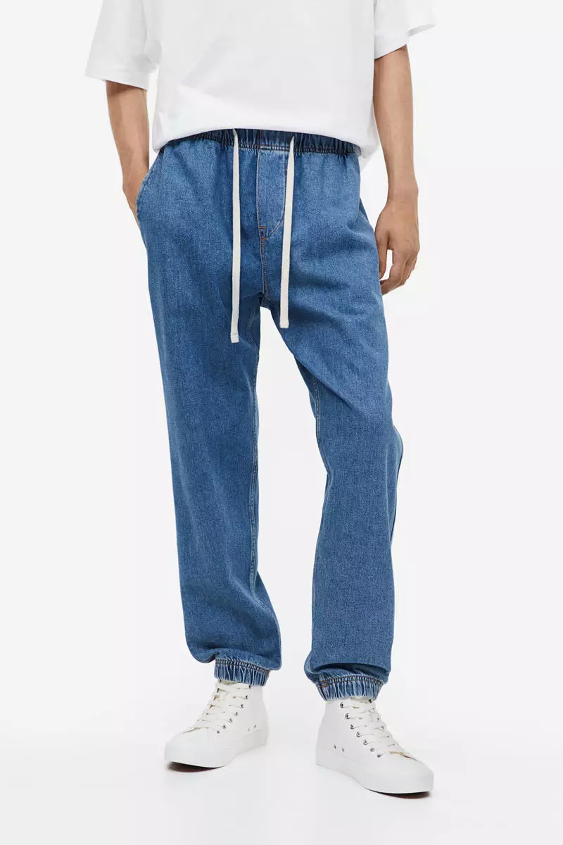 Denim joggers online cheap