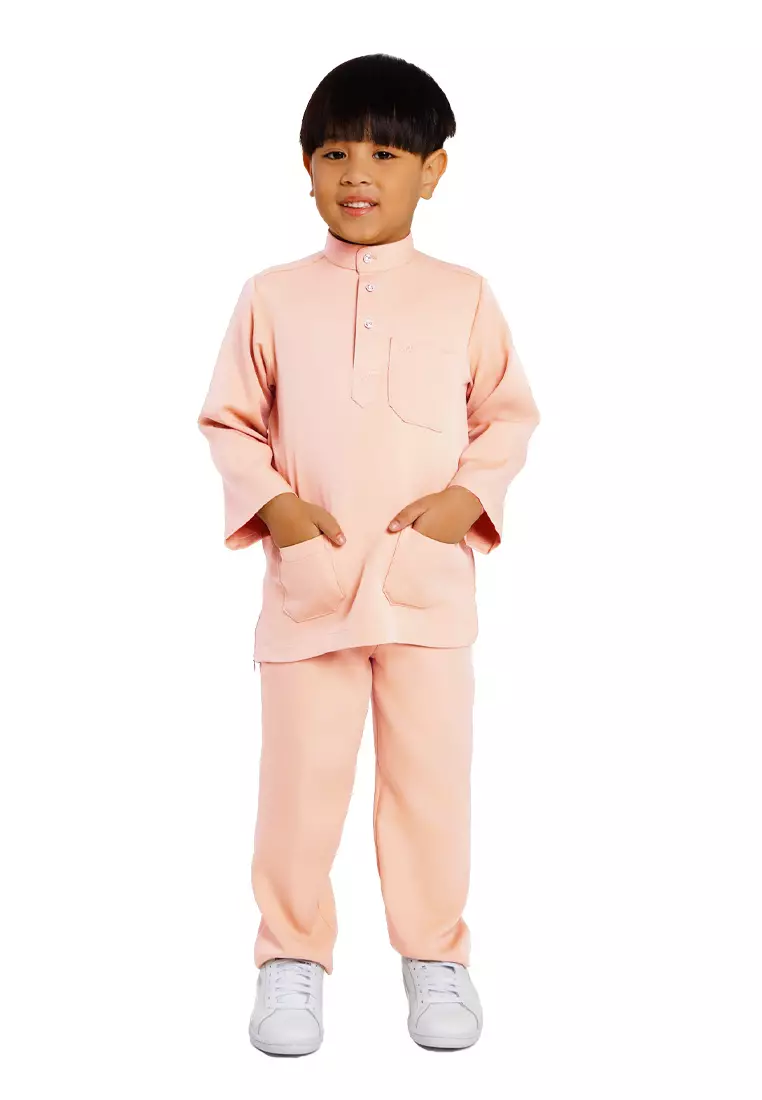 Forest x Hatta Dolmat Kids Baju Melayu Cekak Musang Regular Fit - FK23766BM-17Nude