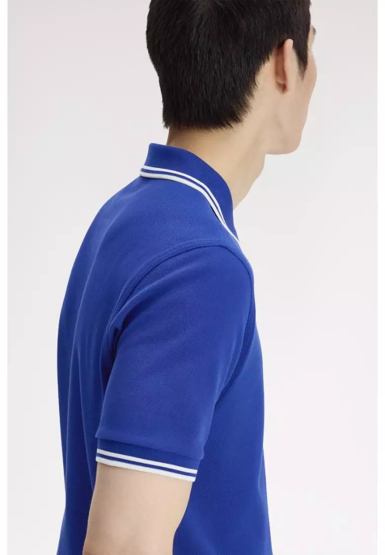 Fred Perry M3600 Twin Tipped Fred Perry Shirt (Soho Eclipse / Snow White)