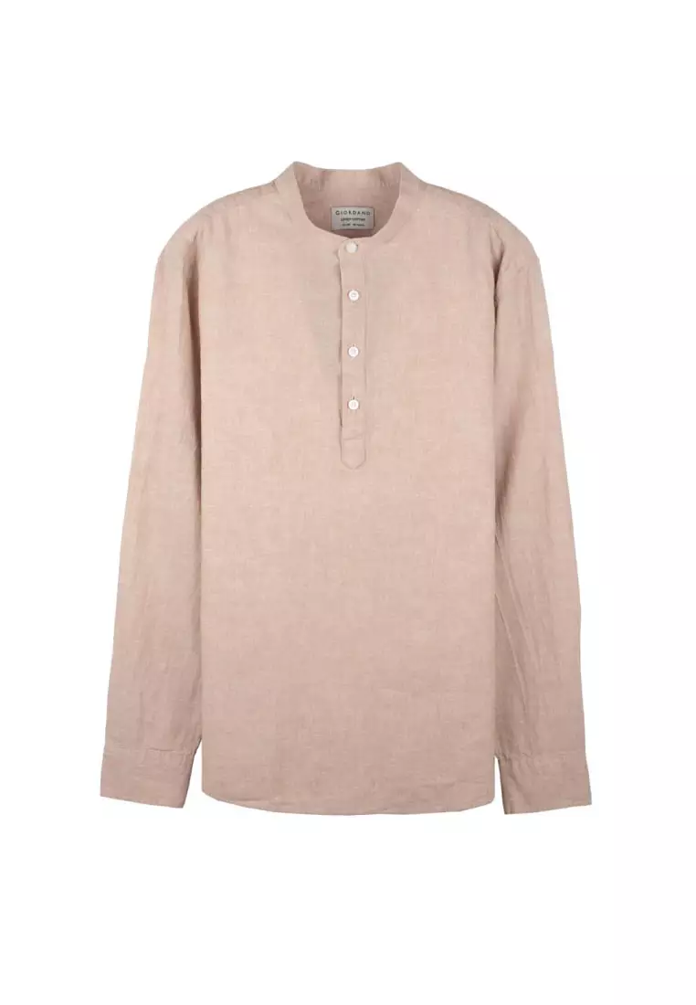 Buy GIORDANO Men's Linen Long Sleeve Shirt 01042218[M] Online | ZALORA ...