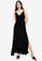 ZALORA BASICS black Deep V Maxi Dress with Slit D3D57AAD725D3CGS_4