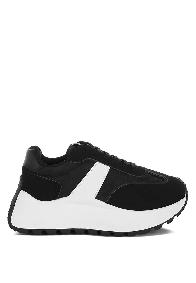 Discount on London Rag  shoes - SKU: Chunky Anti-Skid Lace-Up Sneakers in Black