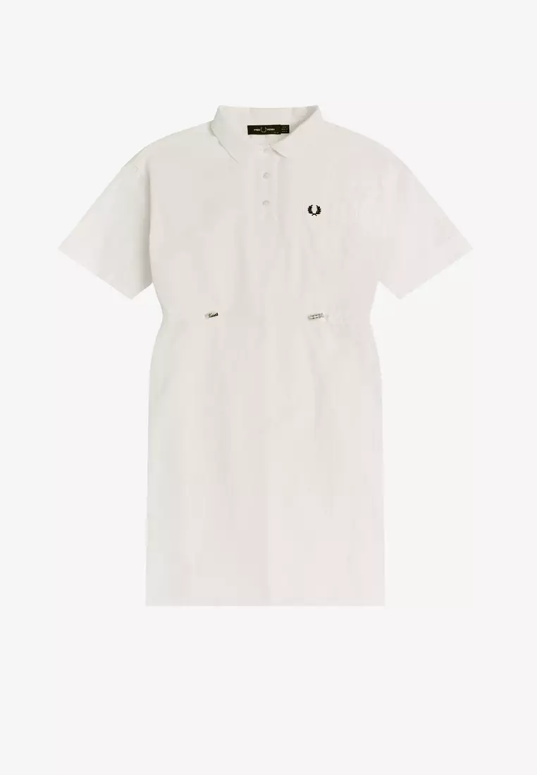 Fred Perry D2156 Gathered Waist Shirt Dress (Snow White)