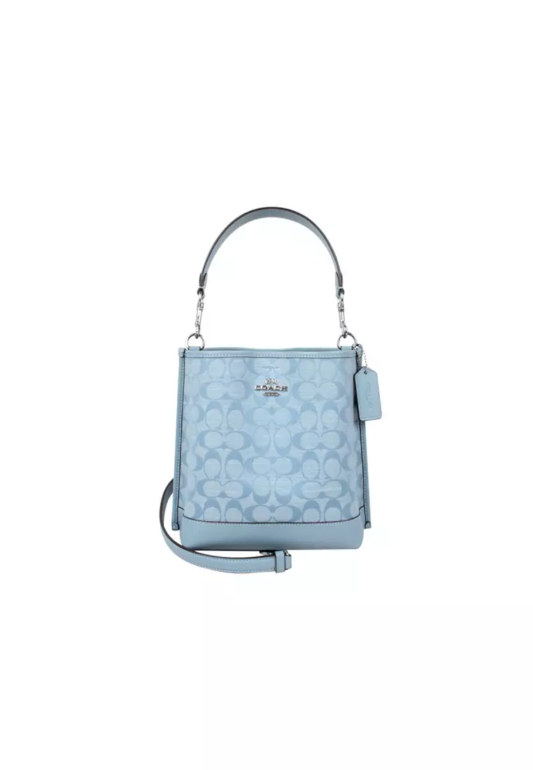 Coach blue bucket discount bag