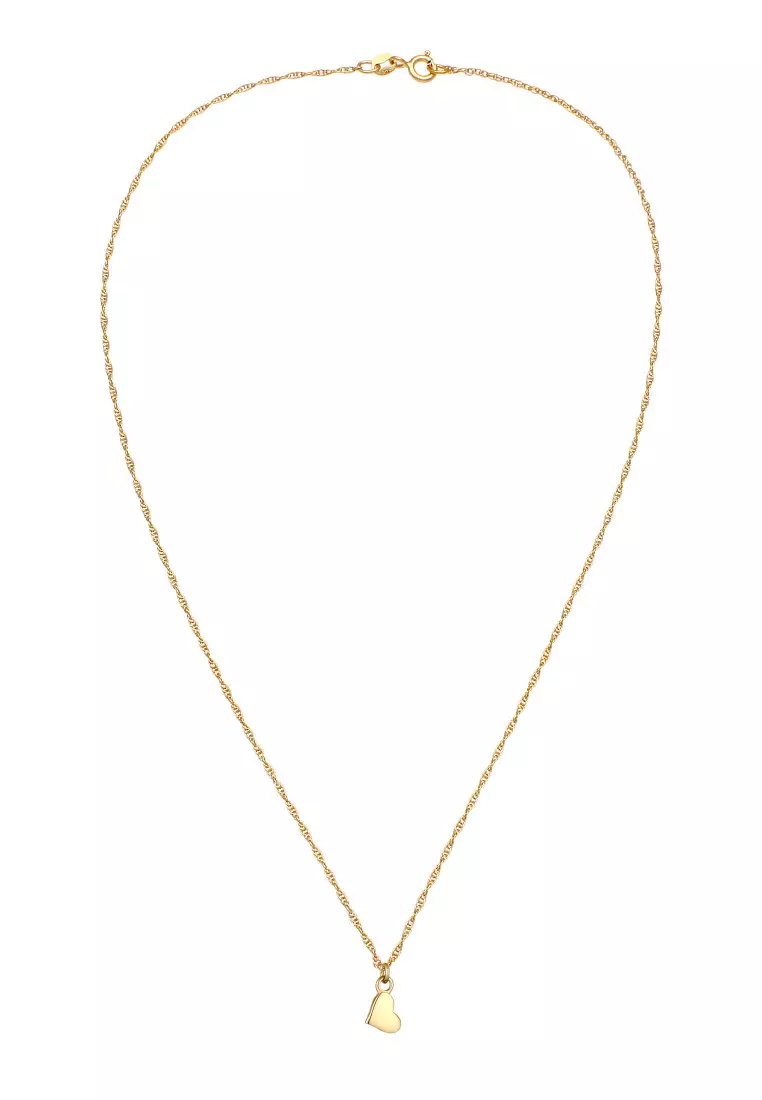 Kalung Perhiasan Perak 925 Wanita Liontin Heart Gold Plated