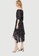 Maje black and multi Asymmetric Dress In Printed Muslin A5AA4AAC34FDE8GS_3