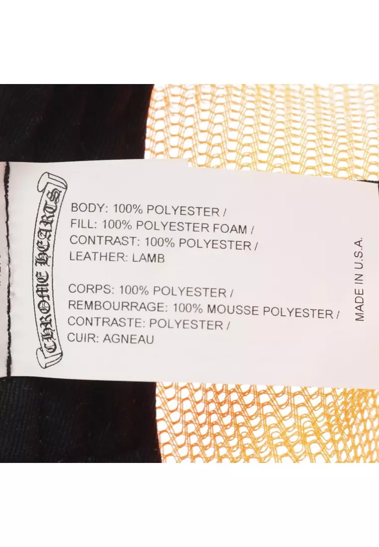 Pre-Loved Chrome Hearts tracker Cemetery cross patch cap orange white Neon color