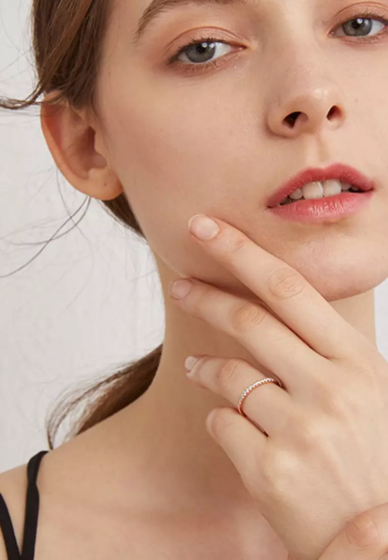 Guinevere Full Band Zirconia Ring in Rose Gold